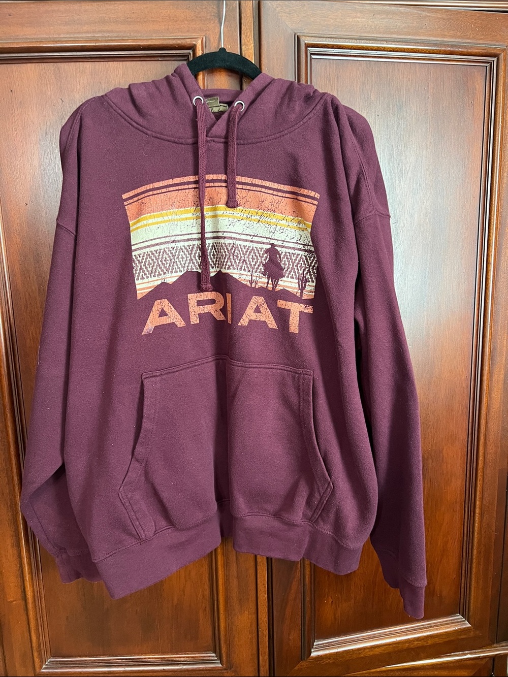 Ariat Burgundy Hoodie with Sunset GraphicSize XXL